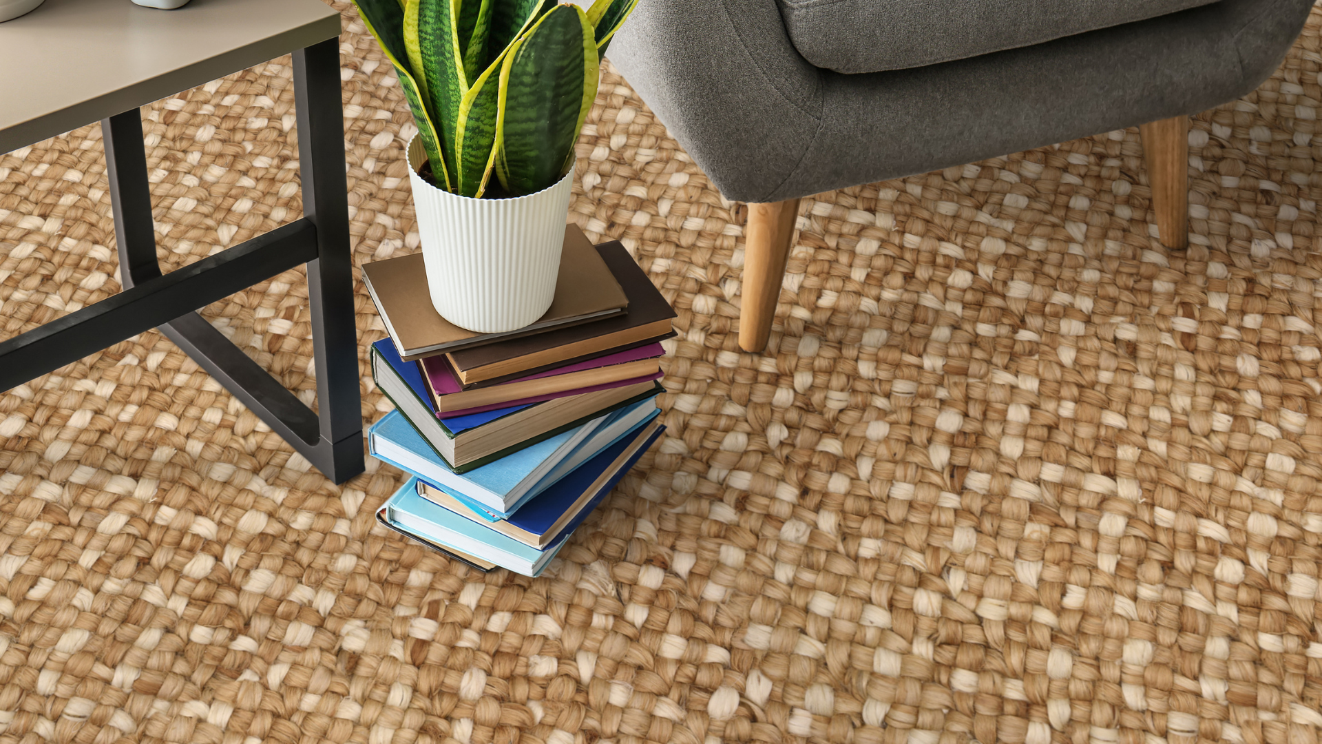 woven carpet in natural tone